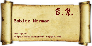 Babitz Norman névjegykártya